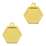 Metall Bohemian Anhänger Hexagon Gold